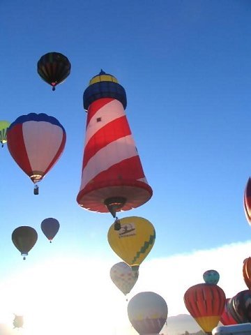October

Various pictures taken at the Albuquerque Balloon Fiesta
Bob going up, up, and away in the basket of the Flighthouse Balloon
Albuquerque, New Mexico